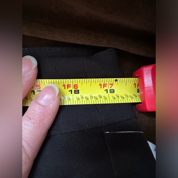 George Black Midi Skirt Closure Zipper In Back Fully Lined Liner Has Rip Sz 16 - Picture 9 of 11